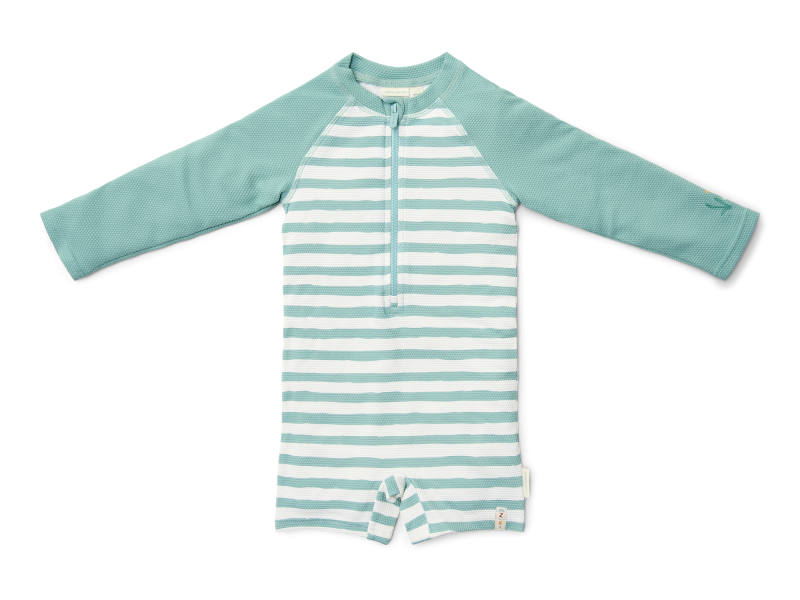 Little Dutch Plavky dlhý rukáv Stripes Surf Blue veľ. 74/80