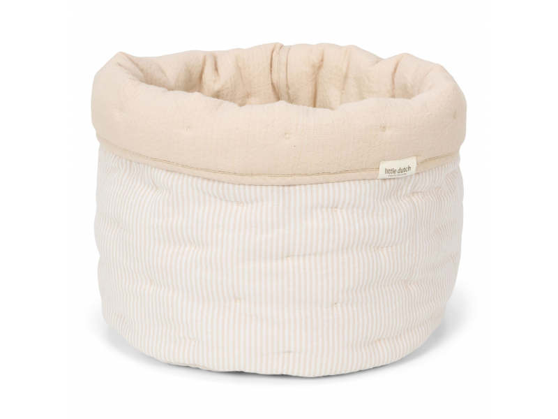 Little Dutch Košík textilný malý Pure Soft Beige Stripe