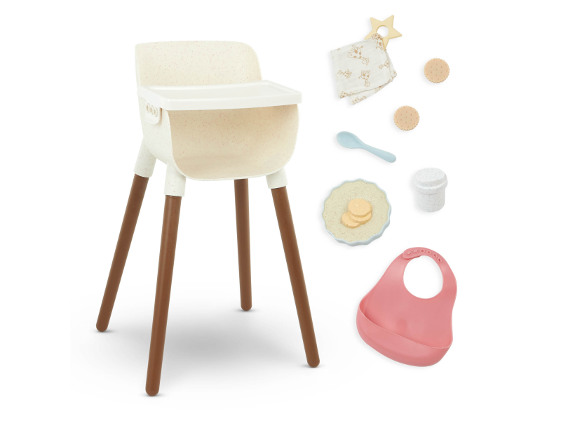 LullaBaby Stolička jedálenská pre bábiky s doplnkami LullaBaby Stolička jedálenská pre bábiky s doplnkami